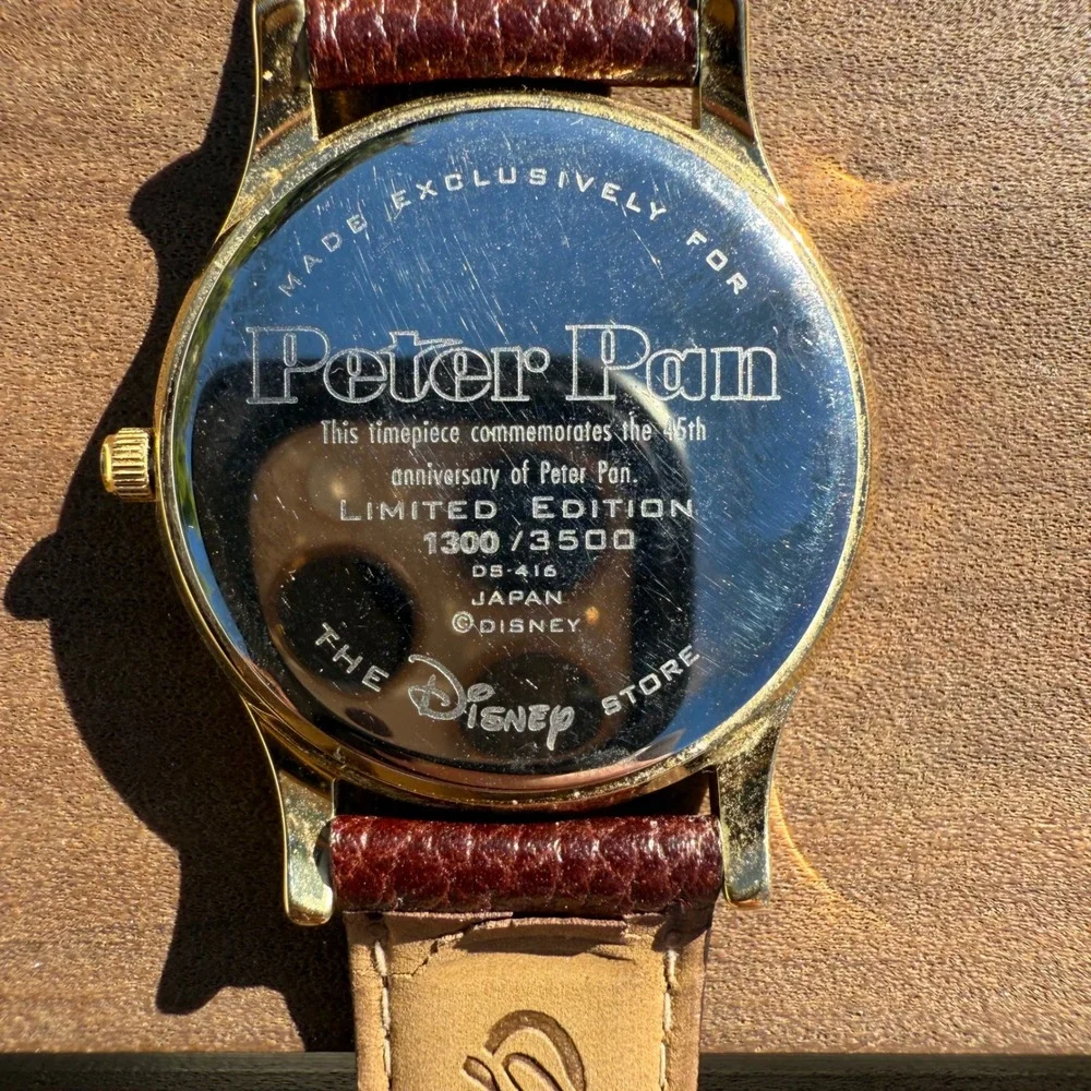 Disney Peter Pan 45th Anniversary‎ Limited Edition Watch Tinkerbell Gold Tone